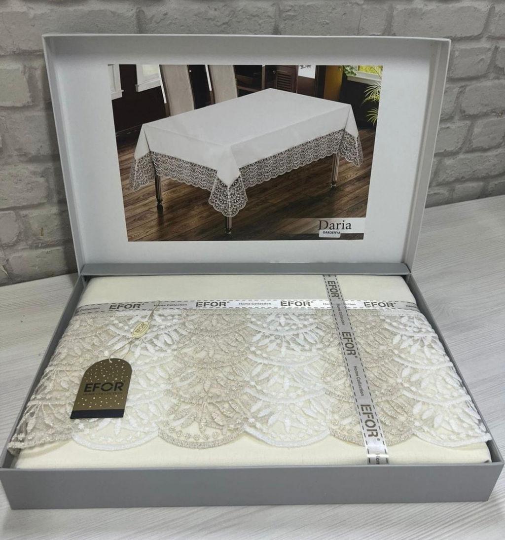 Скатерть EFOR DARIA GARDENYA 160*220 прямоугольная кремовый KREM
