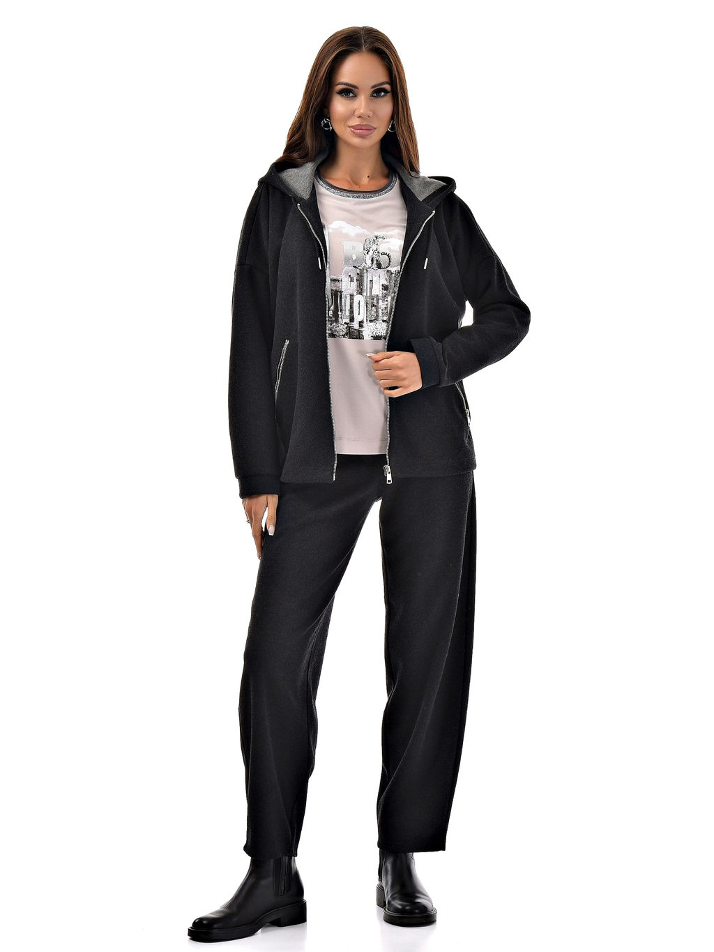 в составе ШЕРСТЬ утепленная толстовка зипка - А+б коллекция фото 4