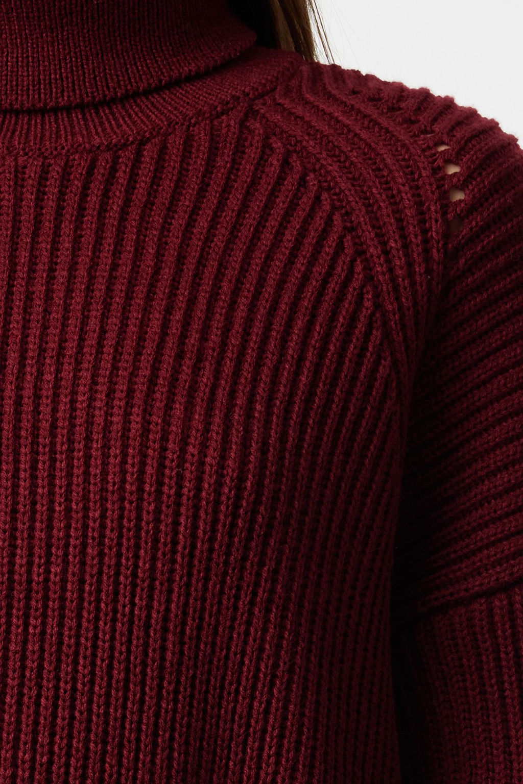 Bordo Crop Bal?kc? Yaka Triko Kazak TWOAW25KZ00002 - Trendyolmilla фото 3