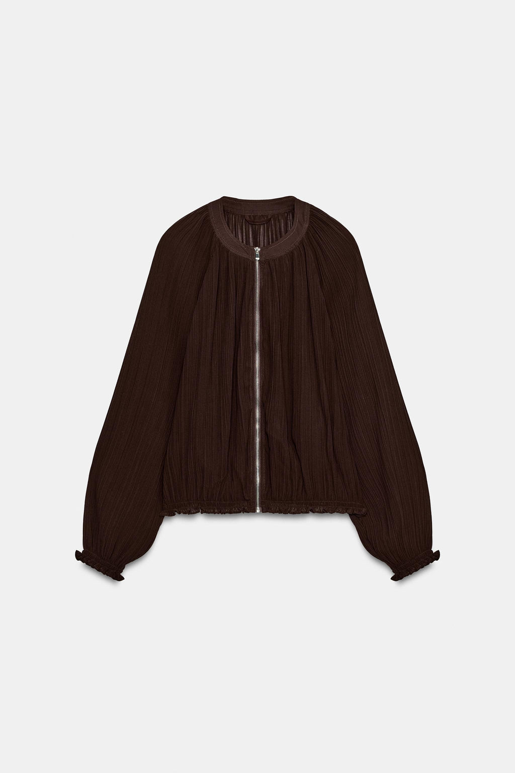 CHAQUETA ORGANZA PLISADA / Marr?n - Zara фото 5