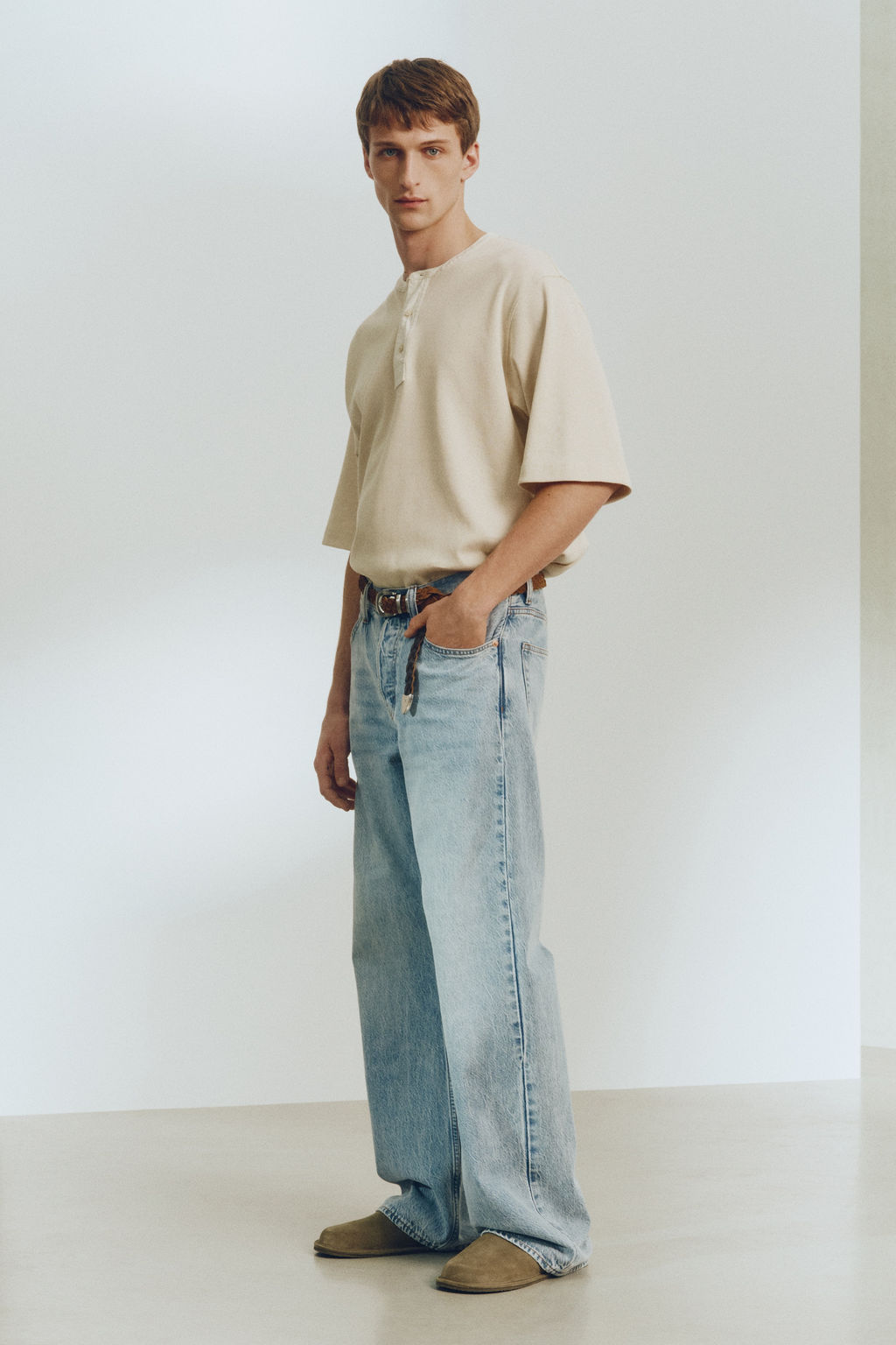 Camiseta panadera en mezcla de lino Loose Fit - H&m фото 7