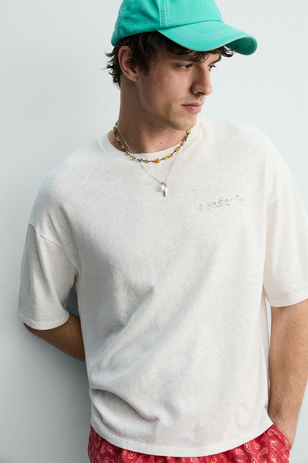 CAMISETA LAVADA ALGOD?N - LINO FLORIDA / Blanco
