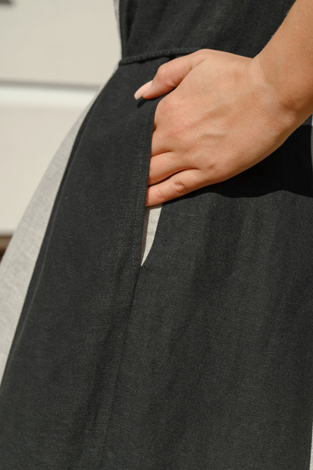 70% лен, 30% вискоза Длинное полульняное платье - Новый лен фото 7