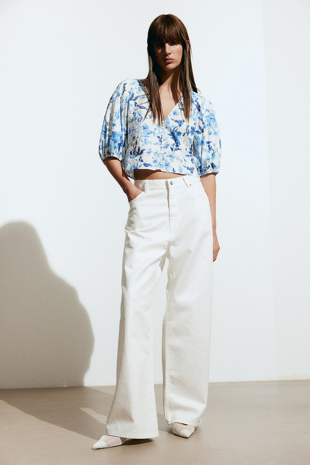 Blusa en mezcla de lino - H&m фото 2
