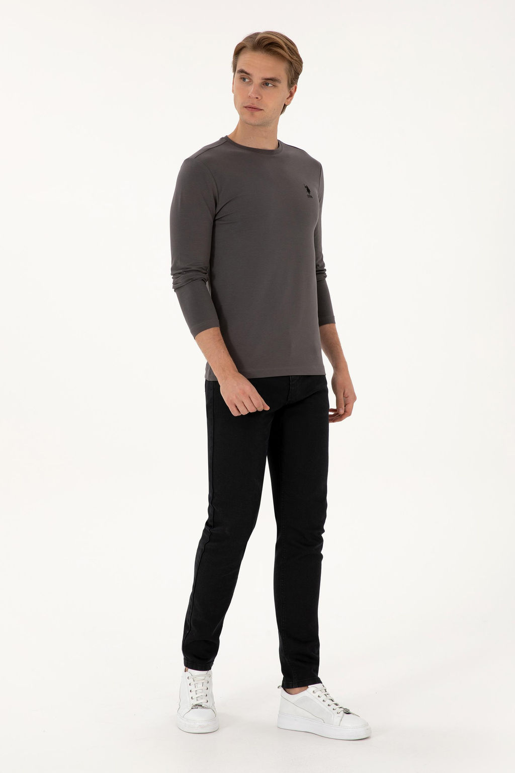 Erkek Gri Basic Sweatshirt Sepette S_rpriz _ndirim - U.s. polo assn фото 4