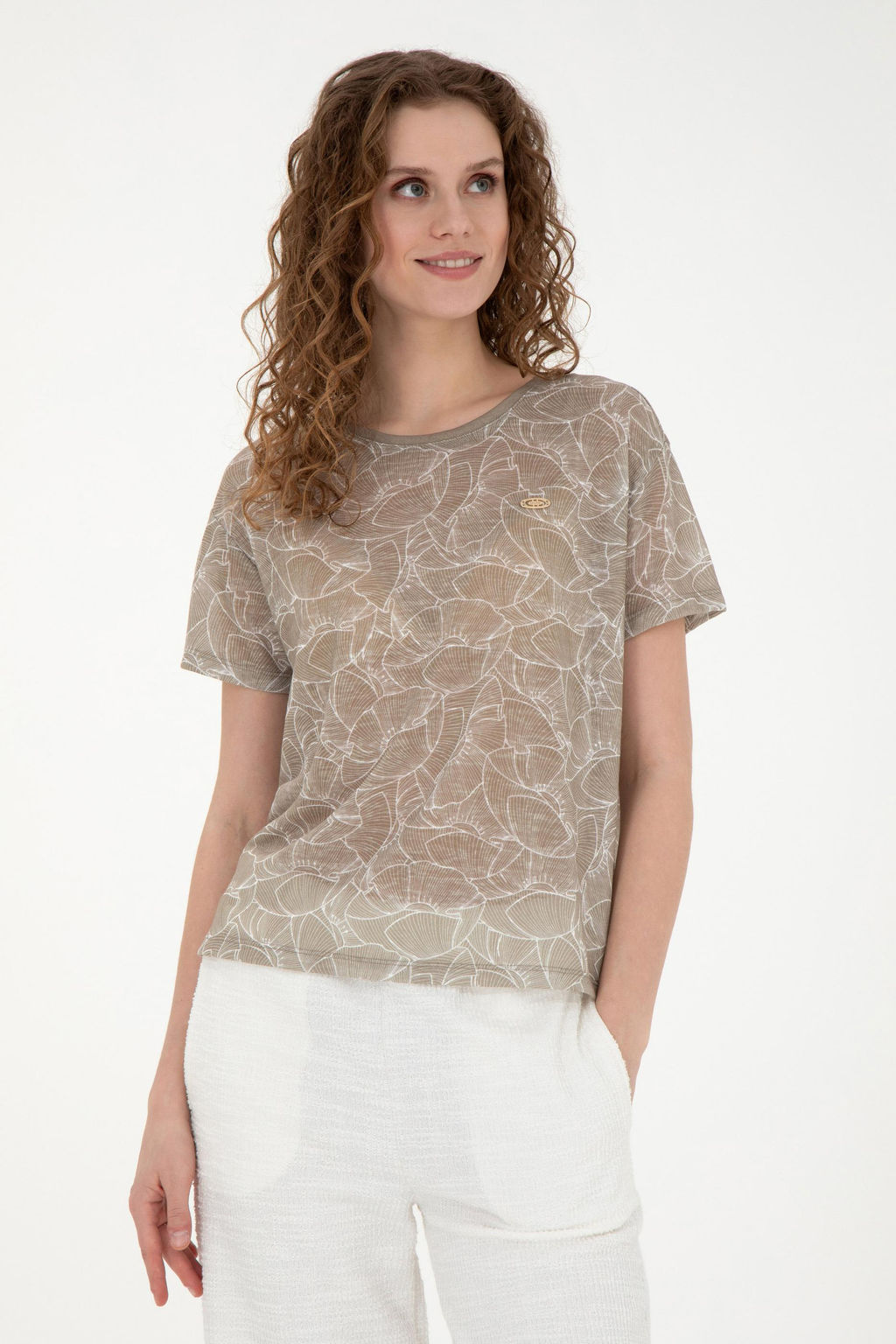Женская футболка цвета хаки - U.s. polo assn фото 10