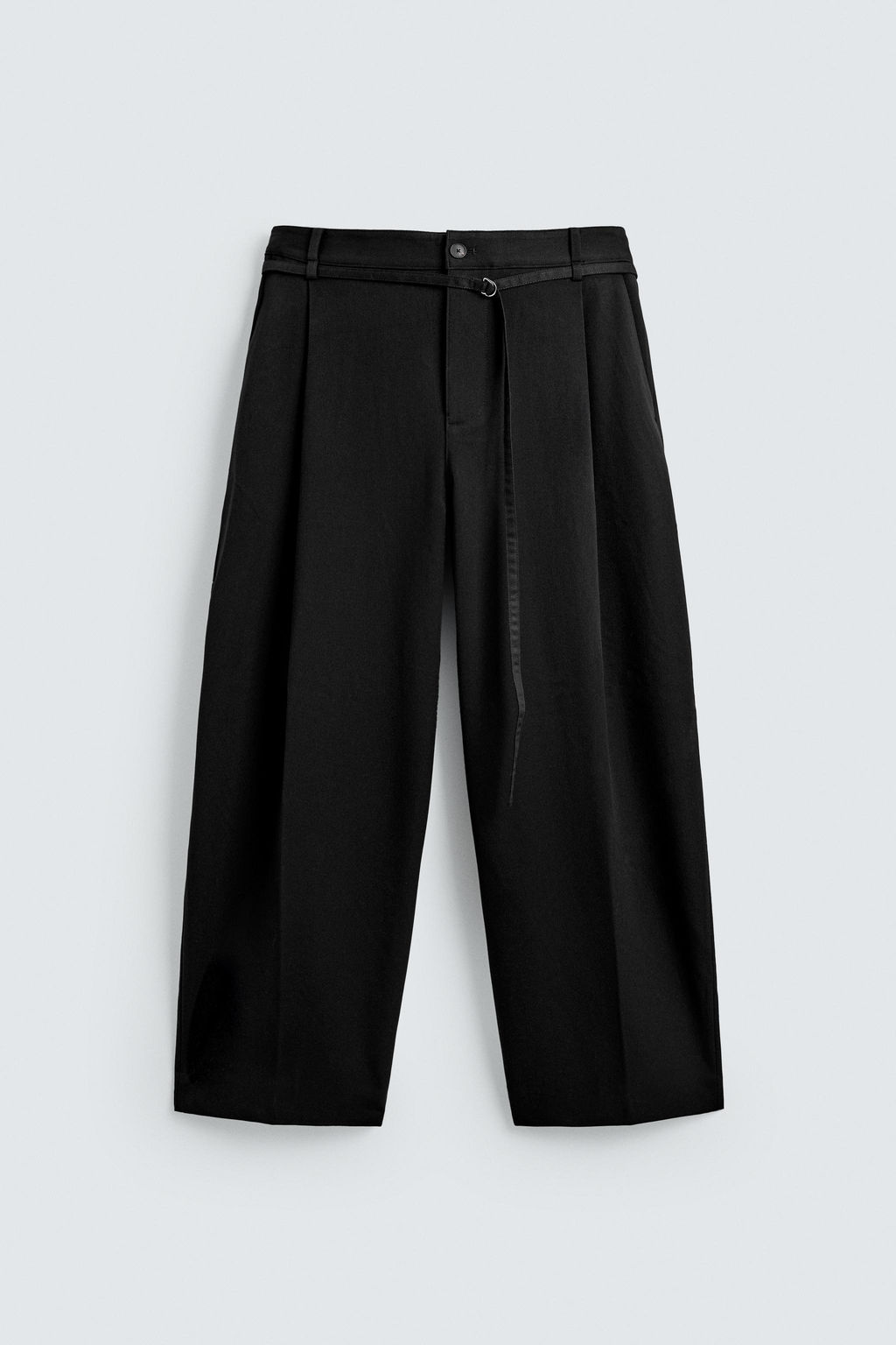 PANTAL?N BALLOON FIT PLIEGUES CINTUR?N / Negro - Zara фото 7