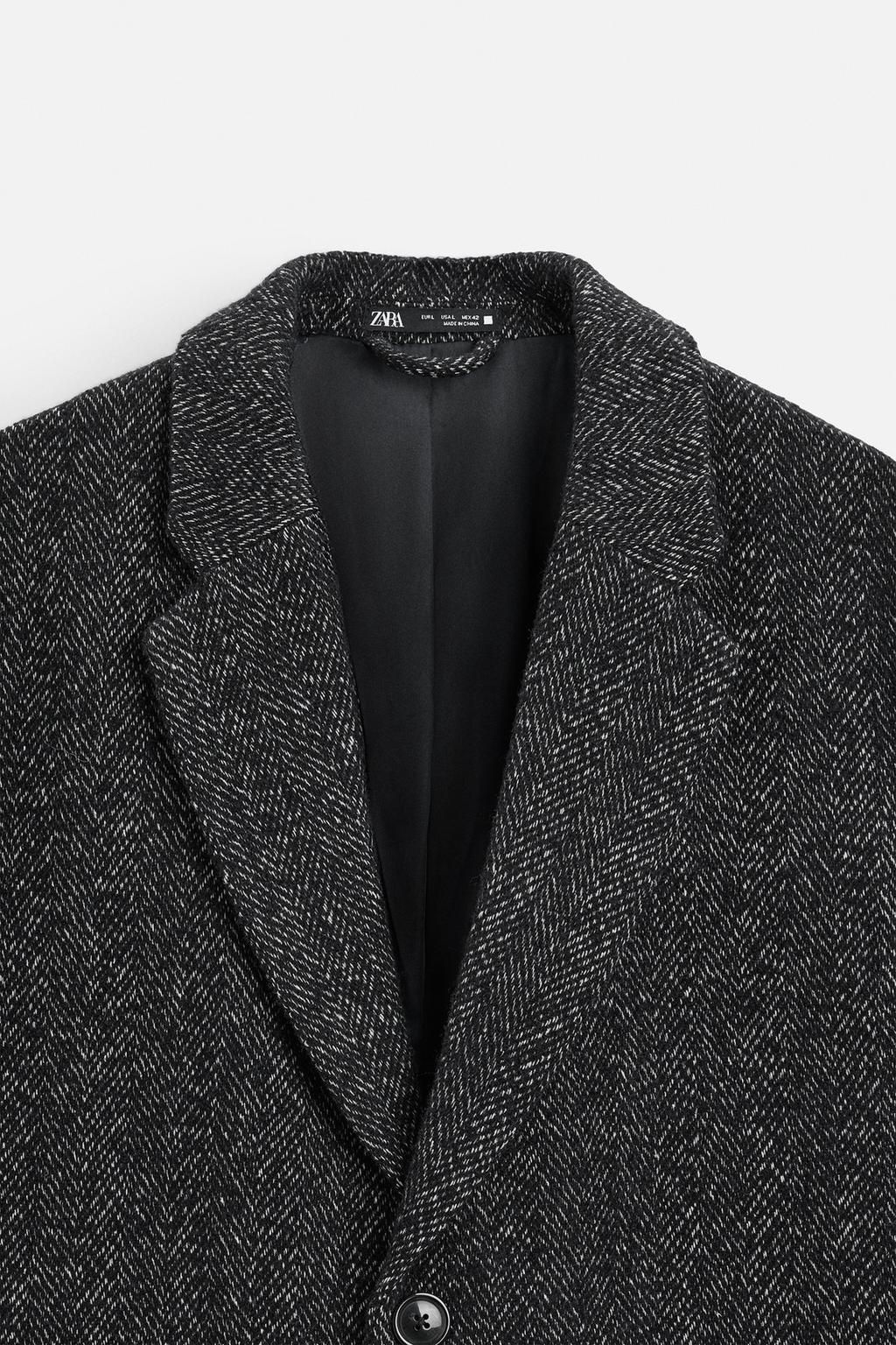 TEXTURED HERRINGBONE COAT - Zara фото 8