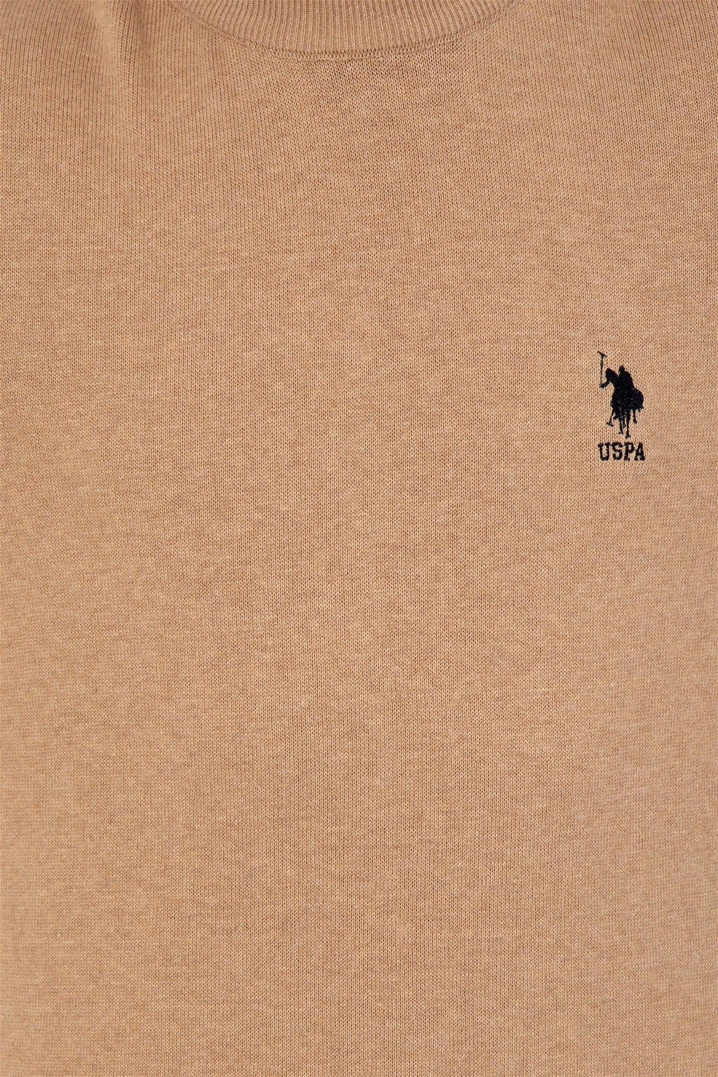 U. S. Polo Assn Мужской базовый свитер светло-коричневого меланжевого цвета - U.s. polo assn фото 12