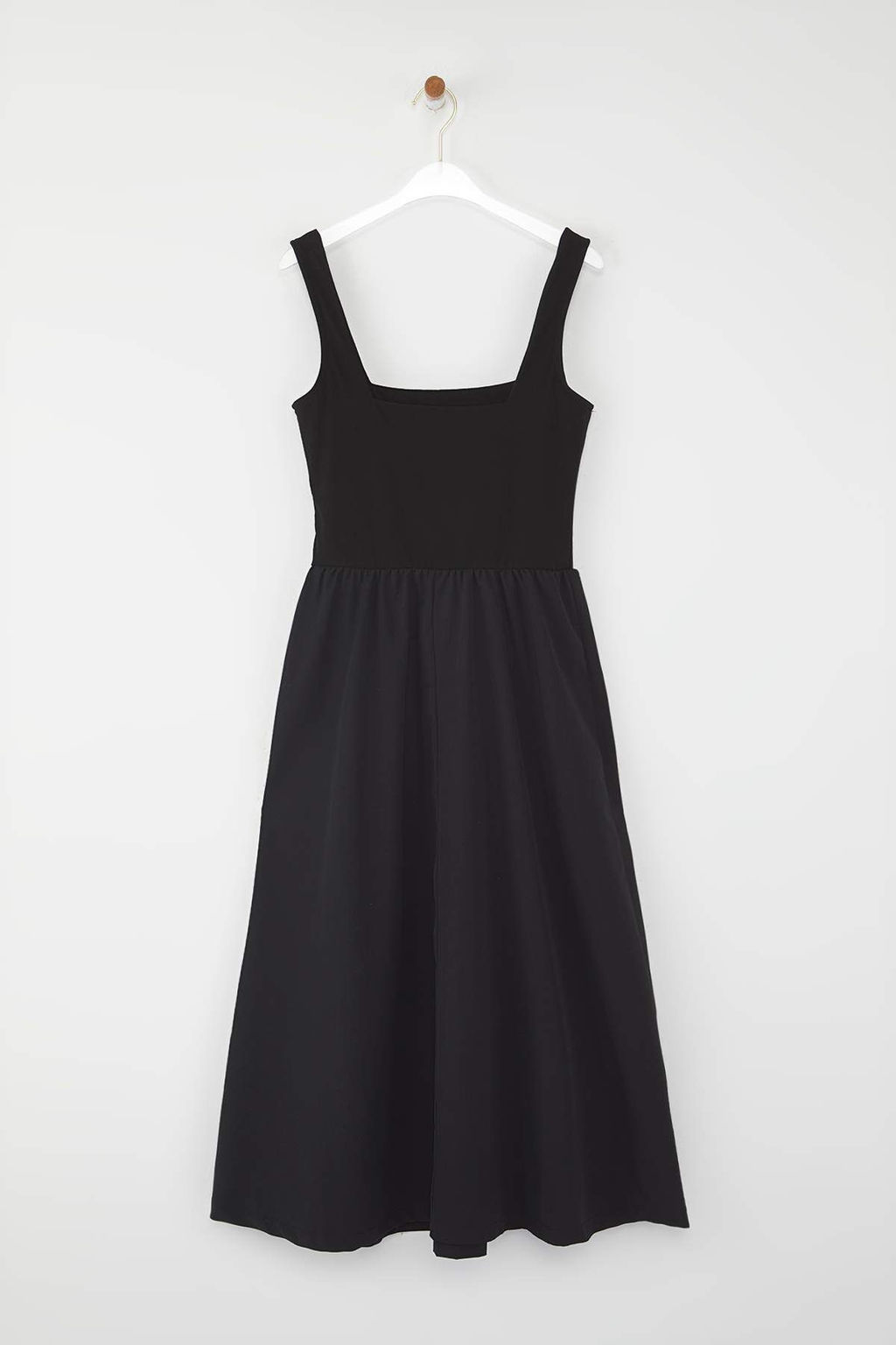 Trendyolmilla Siyah Ustu Esnek Viskon Alt K?sm? Genis Terrycotton Kontrast Dokuma Elbise TWOSS25EL00840  фото 6