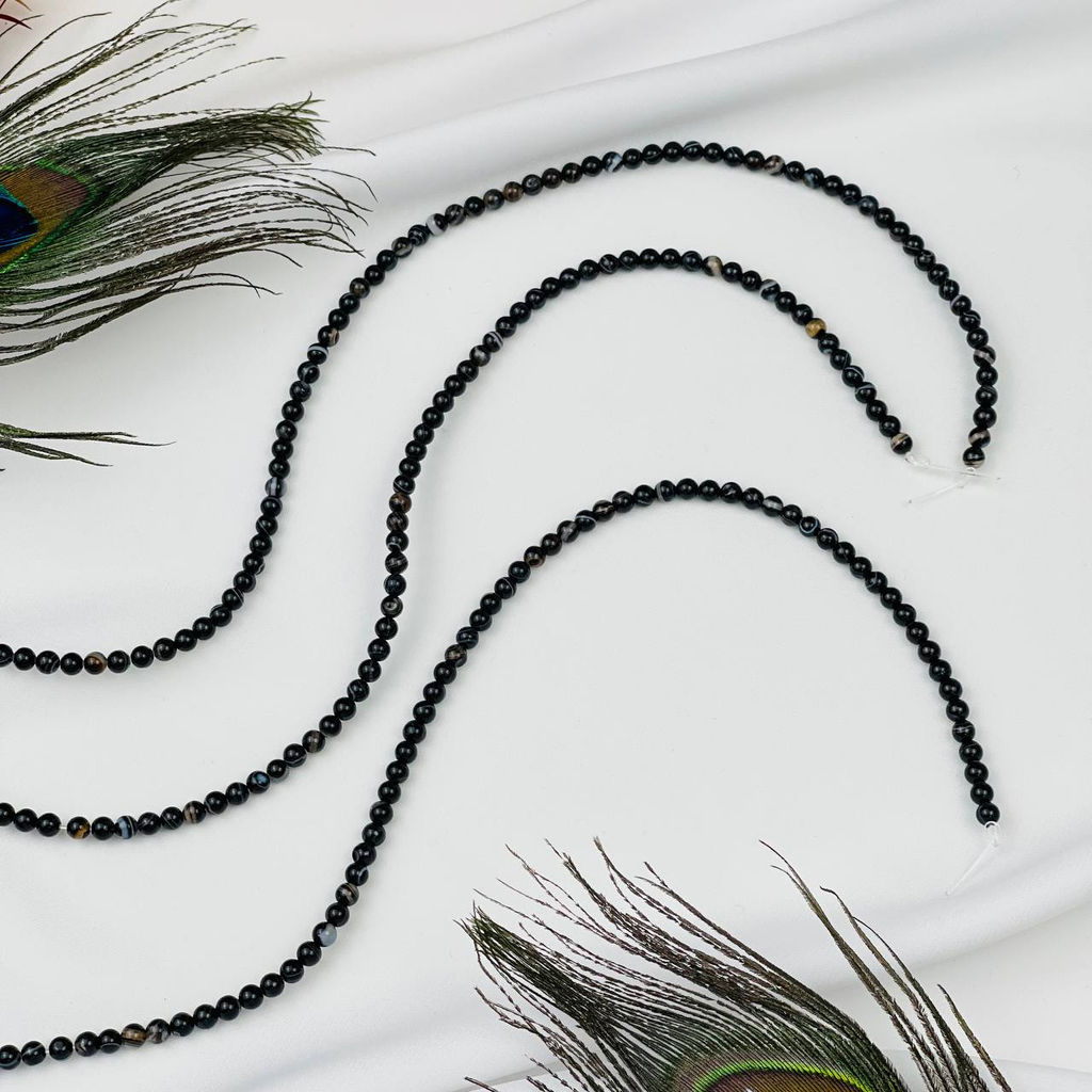 Бусины для украшений из полосатого Агата (90 бусин)