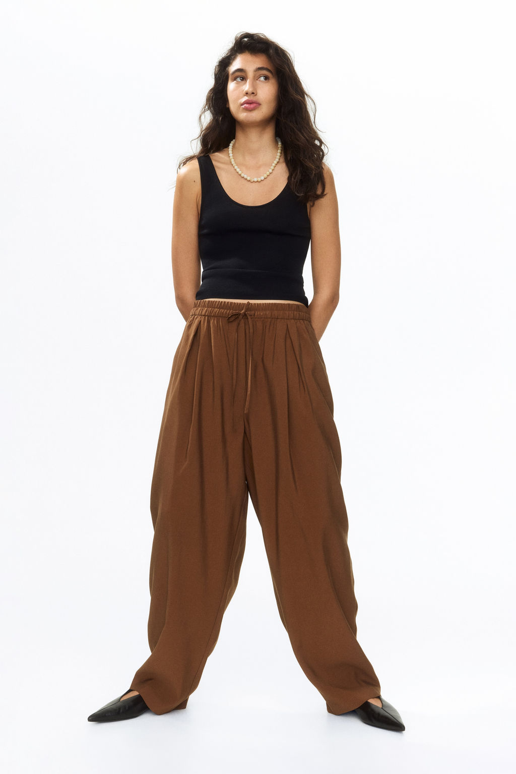 Pantal?n barrel con cord?n de ajuste - H&m фото 4