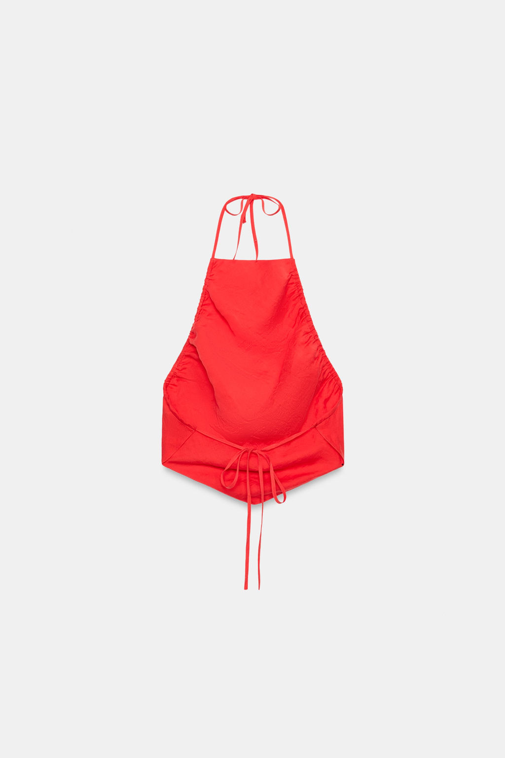 TOP HALTER FRUNCES / Rojo / Coral - Zara фото 5