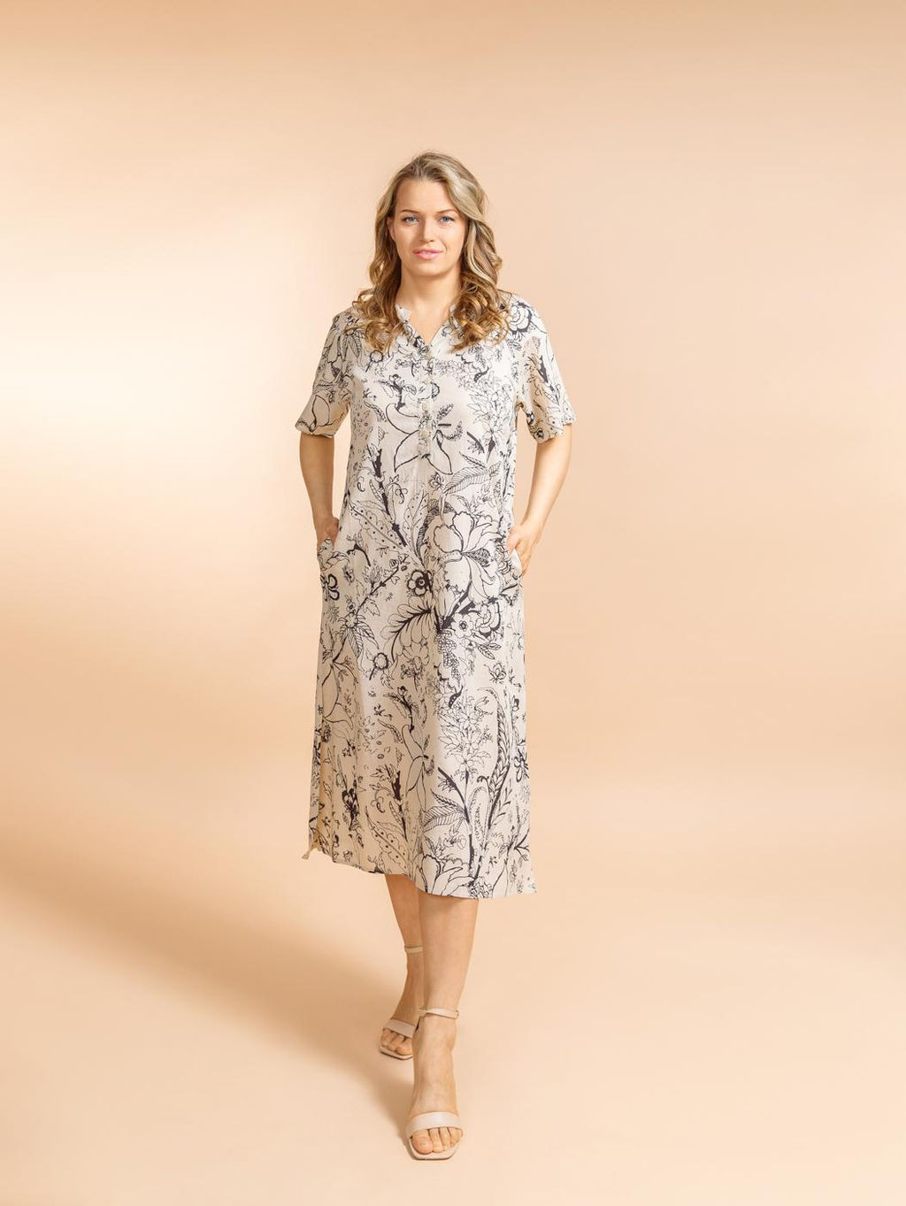 Платье (вискоза,лен) №25-203-2 (Лето-2025)