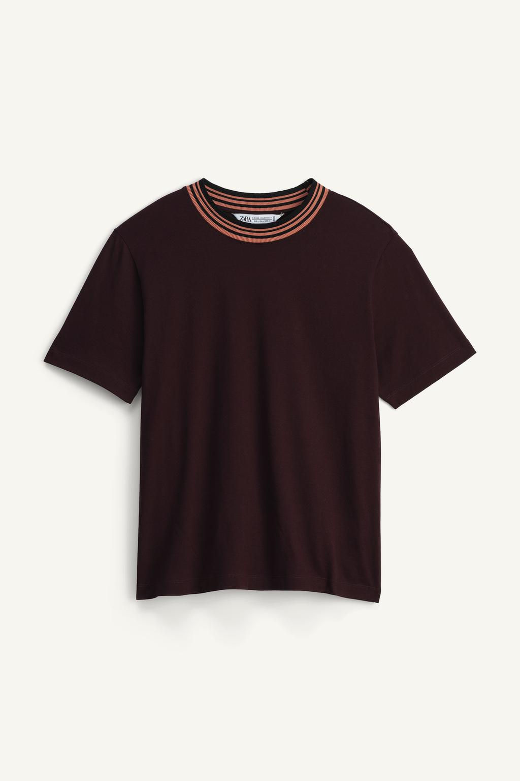 LIMITED EDITION CONTRAST NECK T-SHIRT - Zara фото 3