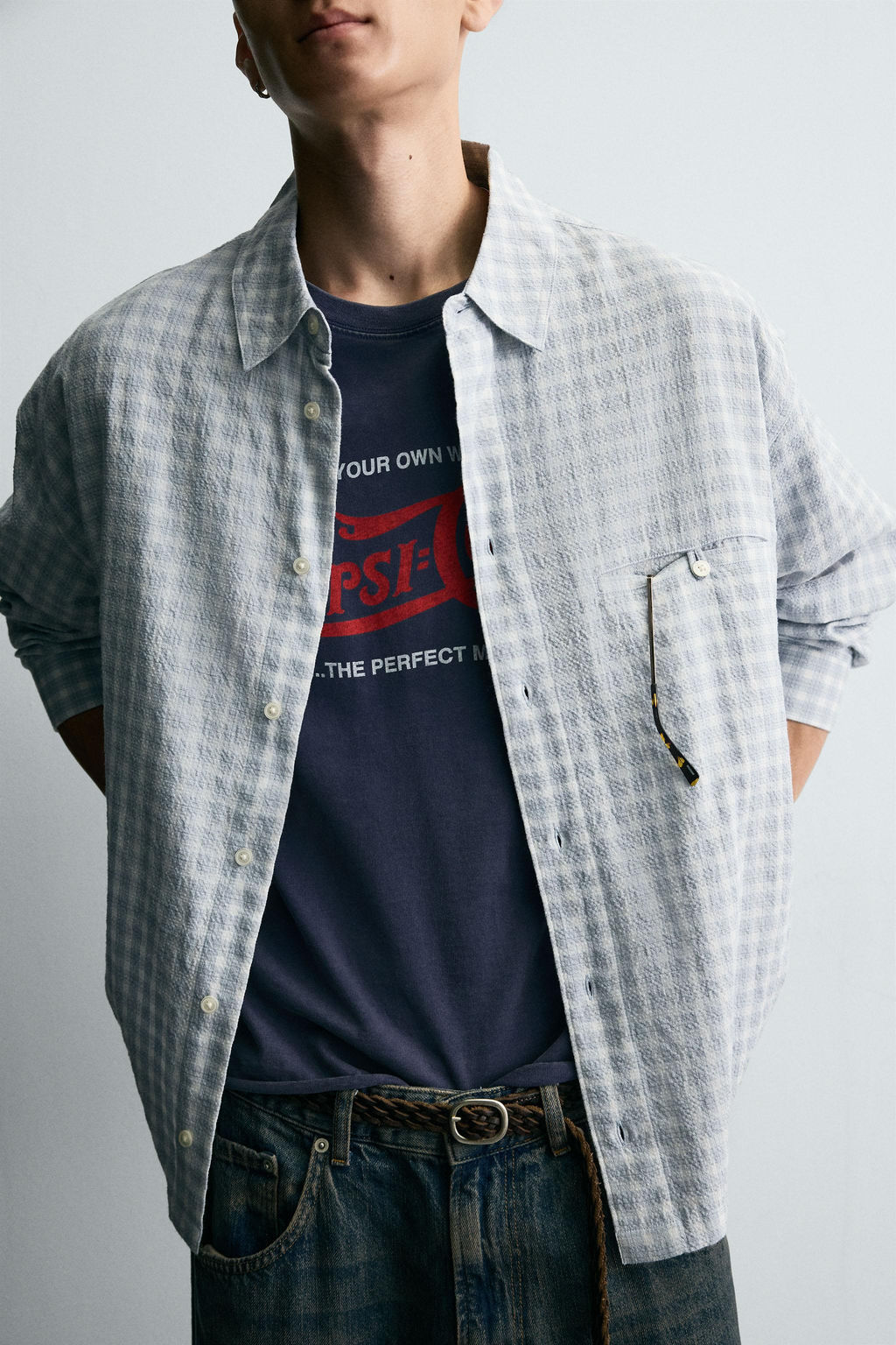TEXTURED CHECK SHIRT - Zara фото 6