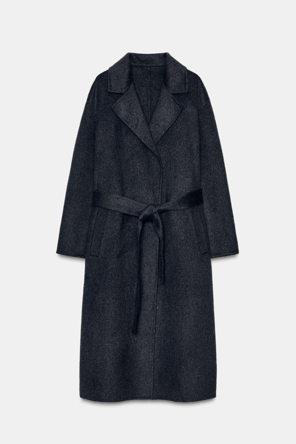 LONG WOOL COAT WITH BELT - Zara фото 7