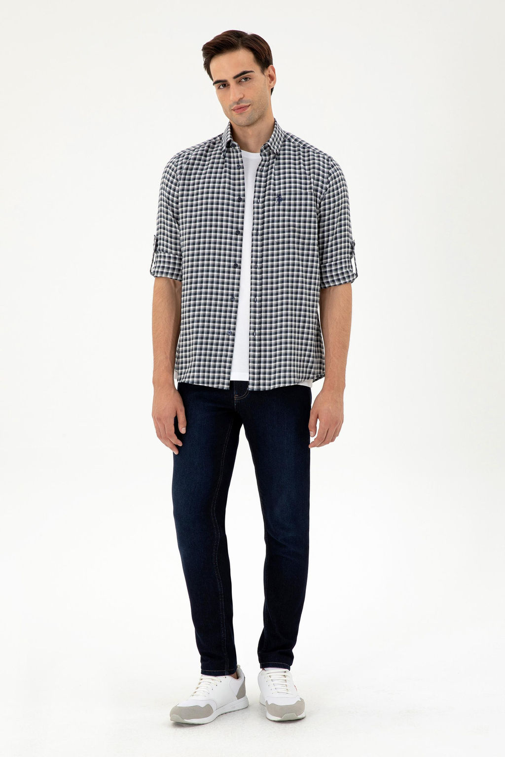 Мужская темно-синяя рубашка с длинным рукавом Неожиданная скидка в корзине - U.s. polo assn фото 4