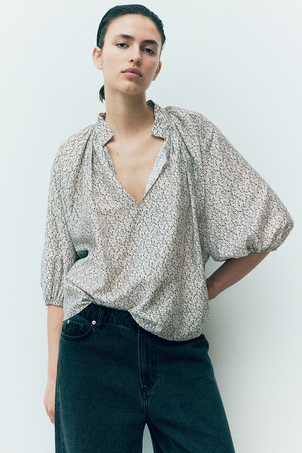 Blusa con mangas globo - H&m фото 2