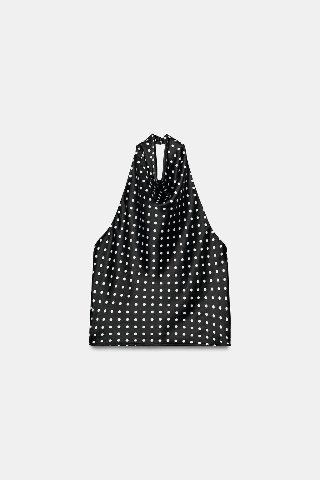 TOP HALTER SATINADO / Negro / Blanco - Zara фото 7
