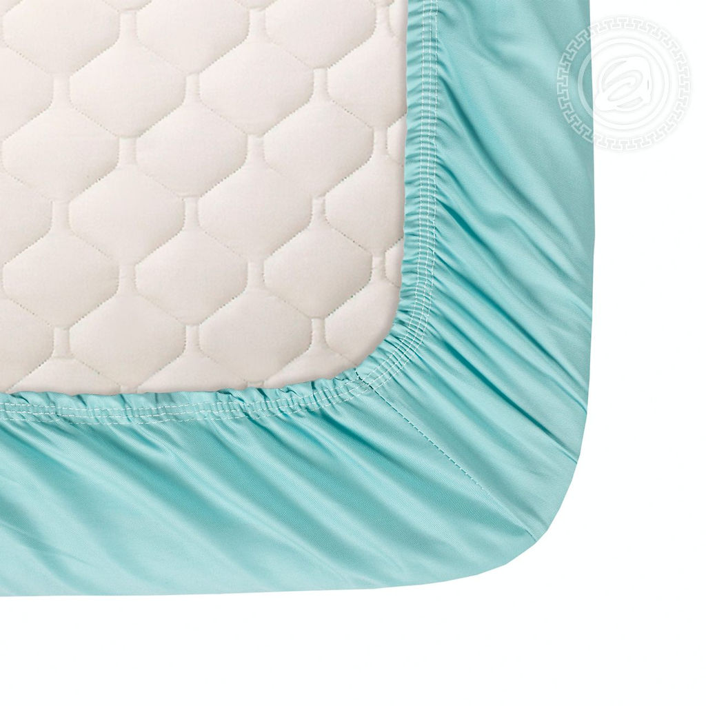 Простыня на резинке "Бирюзовый" 140*200*25/1 шт. - 140*200*25 Гламур с простынью на резинке