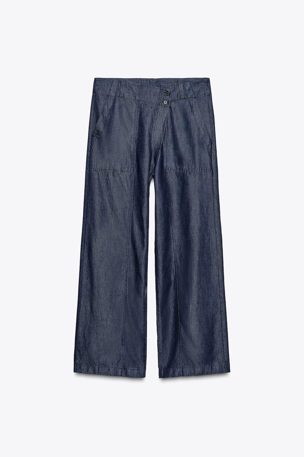ZW COLLECTION CROSSOVER DENIM TROUSERS - Zara фото 5