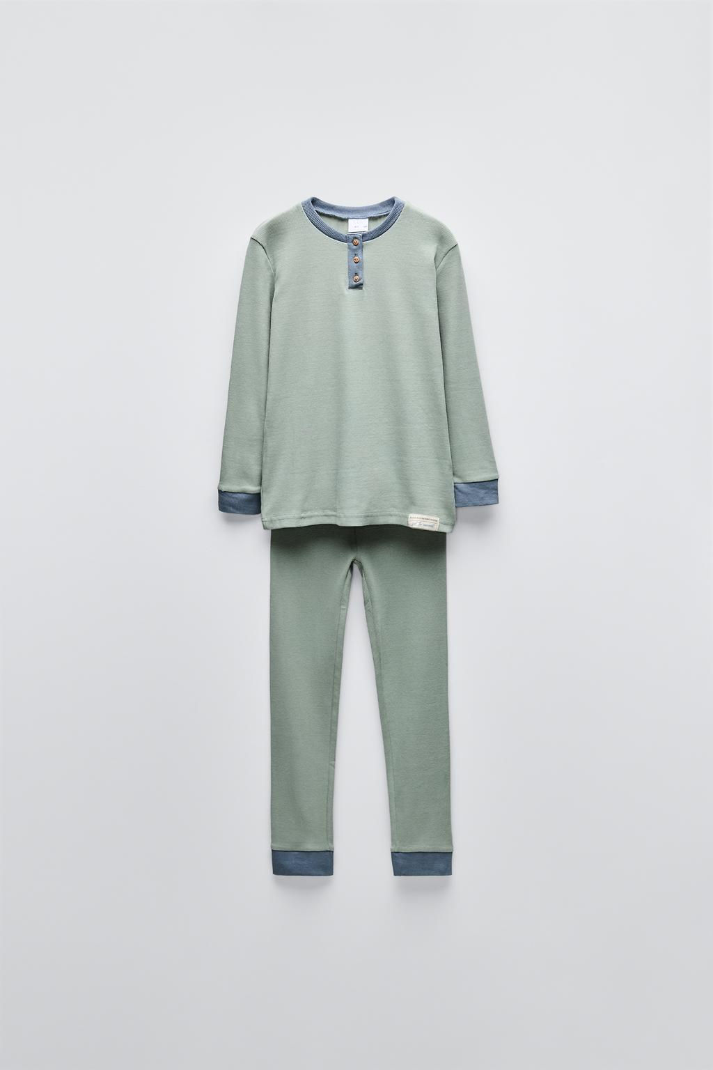 6-14 YEARS/ PLAIN HENLEY PYJAMAS