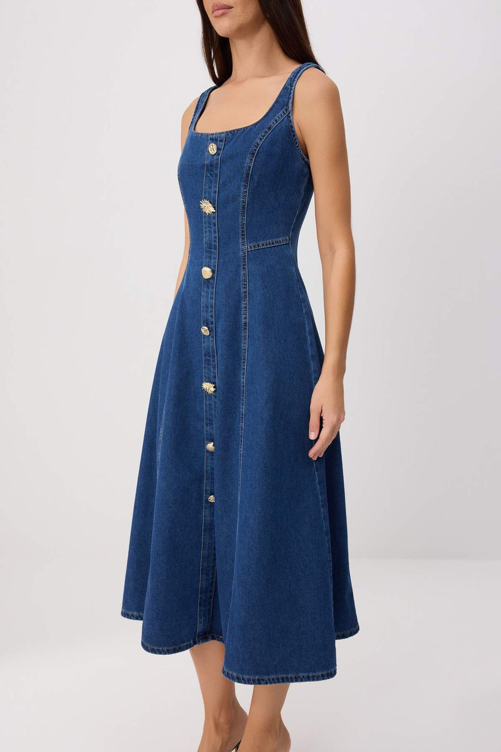 Lacivert D__me Detayl_ Ask_l_ Maxi Denim Elbise TWOSS26EL00952 - Trendyolmilla фото 3