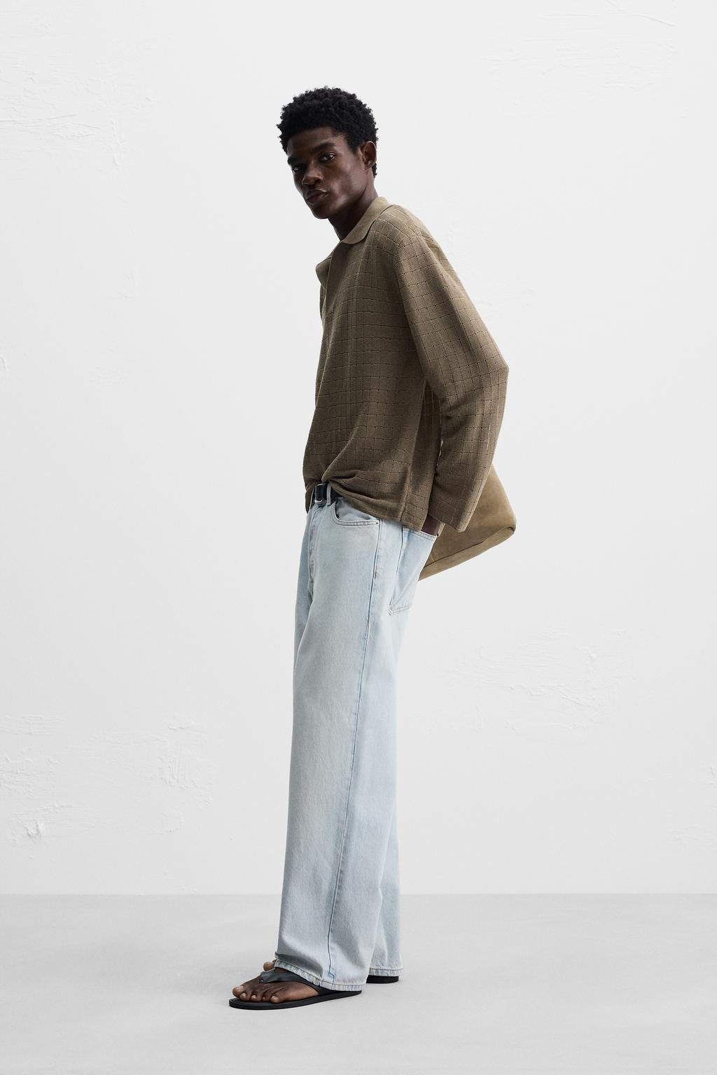 TEXTURED KNIT POLO SHIRT - Zara фото 4