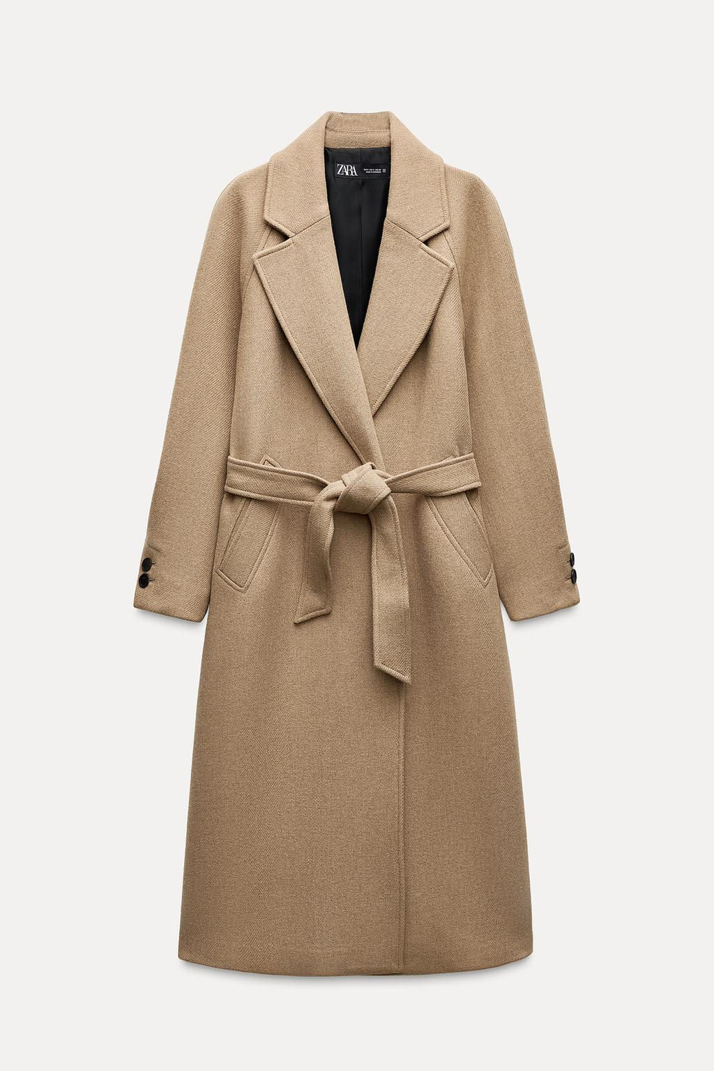 LONGLINE BELTED WOOL BLEND COAT - Zara фото 7