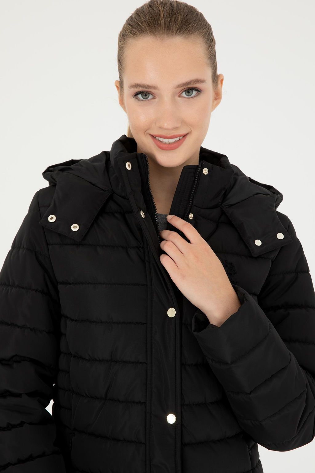 Женское черное пальто - U.s. polo assn фото 2