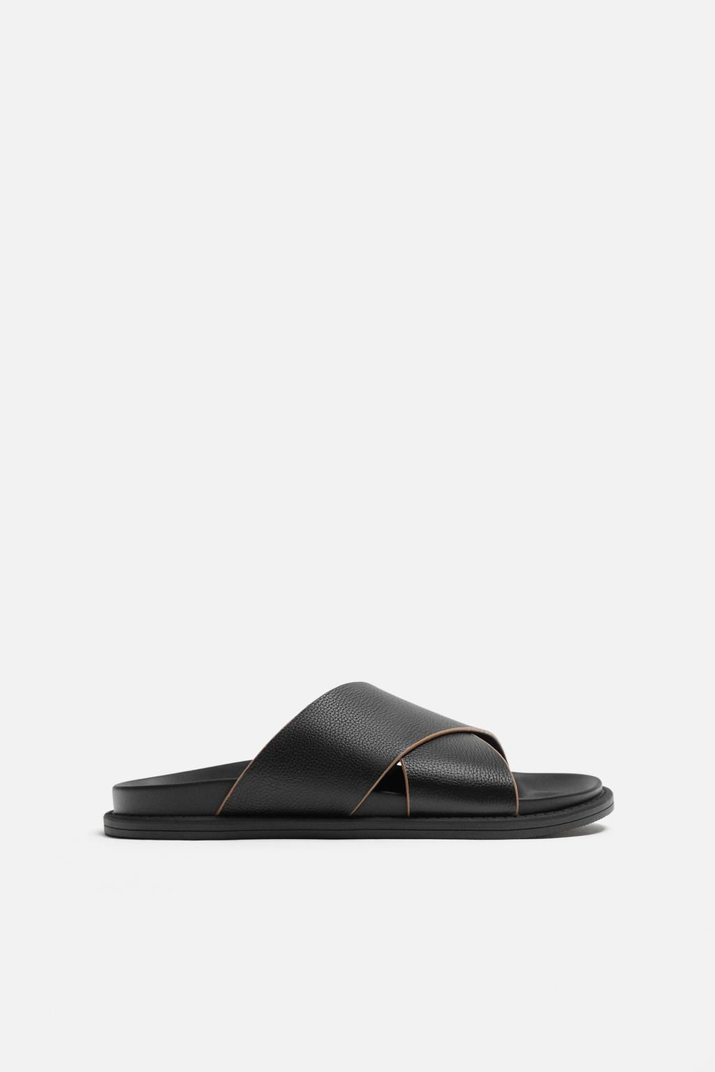 CRISS-CROSS LEATHER SANDALS - Zara фото 6