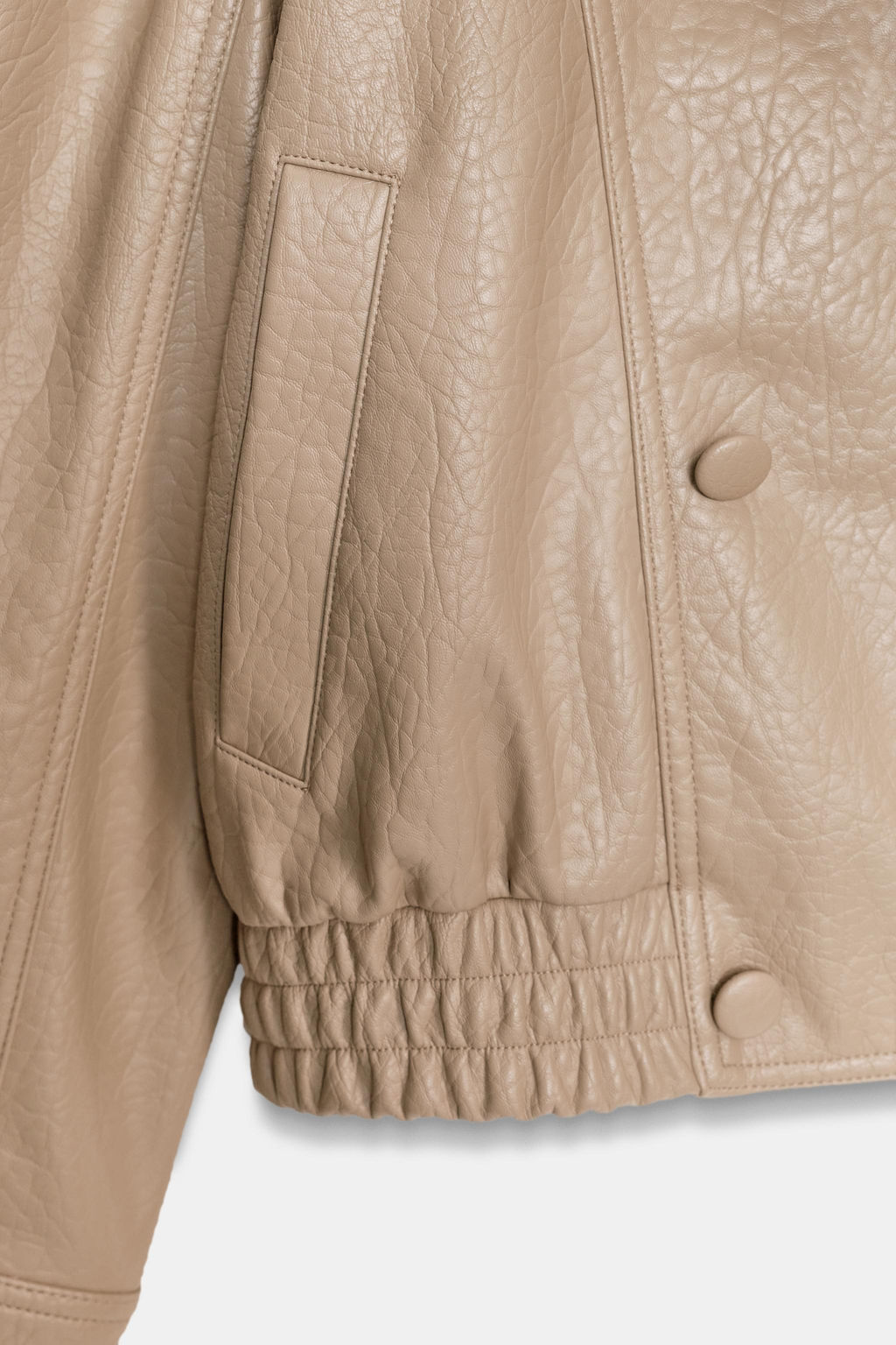 CHAQUETA BOMBER EFECTO PIEL / Piedra - Zara фото 9
