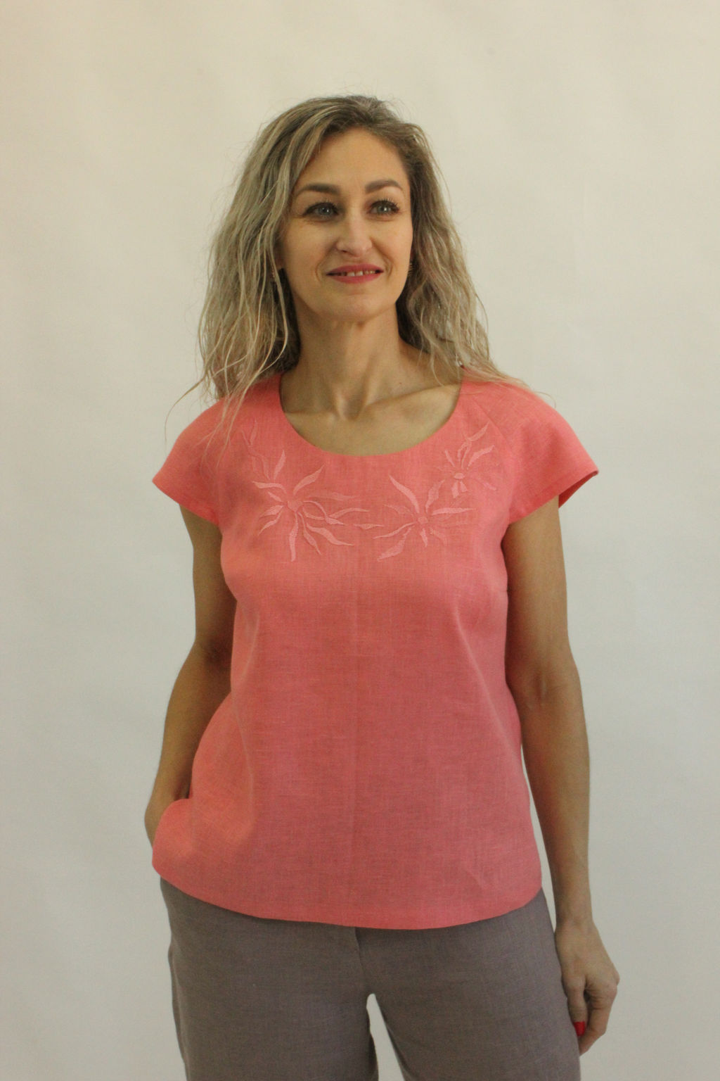 100% ЛЁН Блуза с вышивкой - Елецкие узоры фото 2