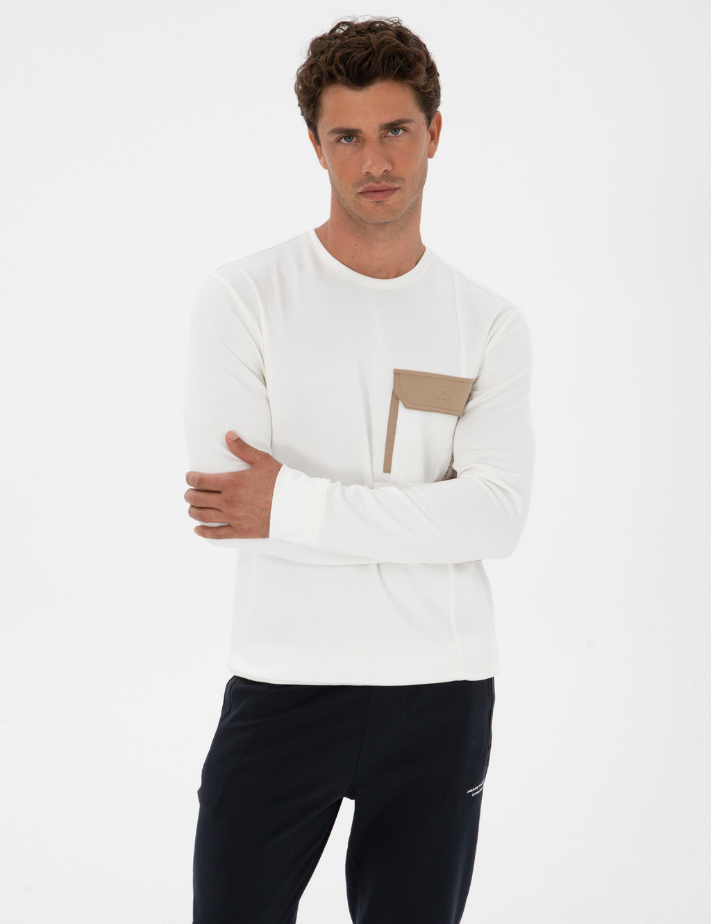 Ekru Regular Fit Sweatshirt - Pierre cardin фото 3