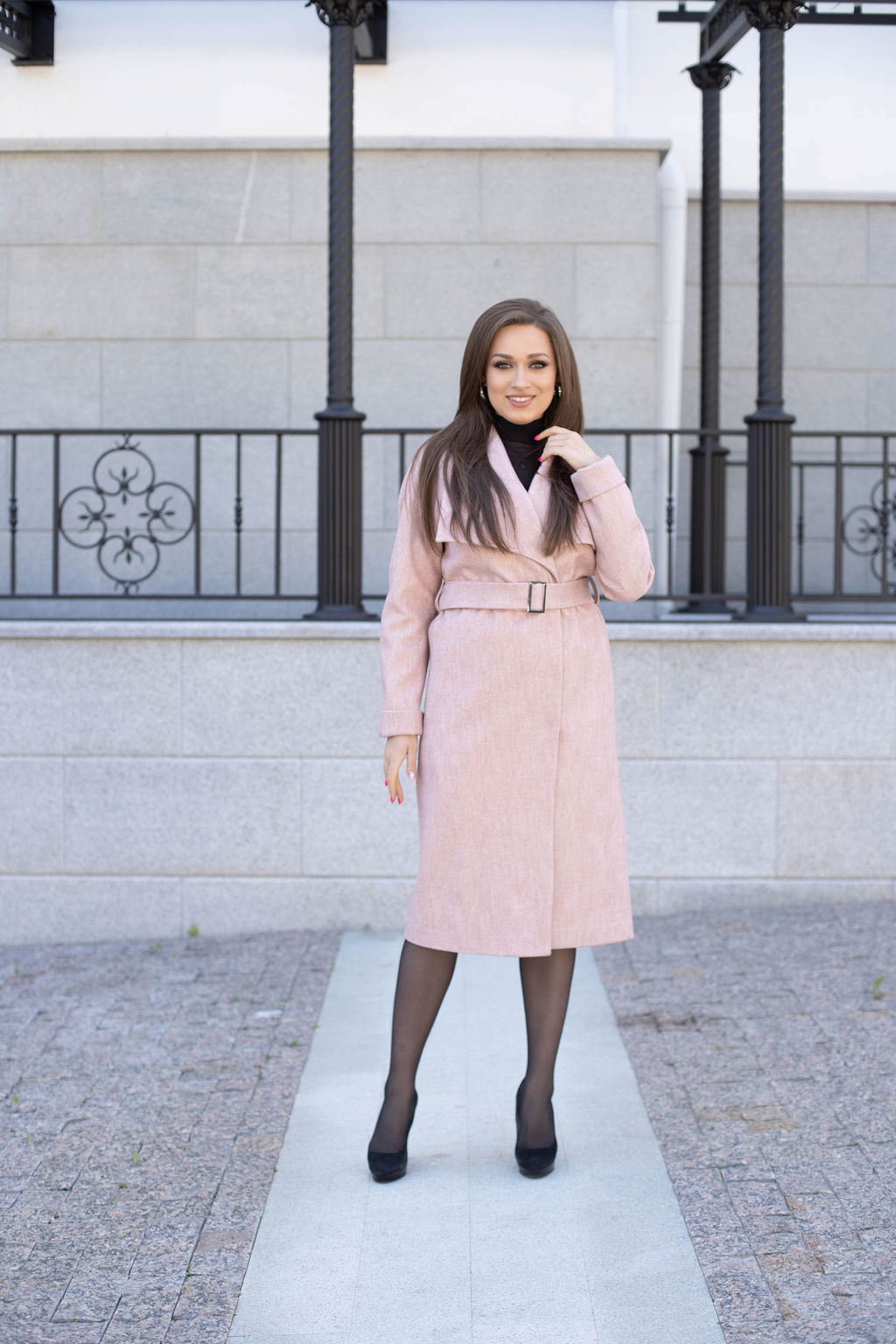 Пальто женское демисезонное 22580 (розовый) - Kankan фото 12