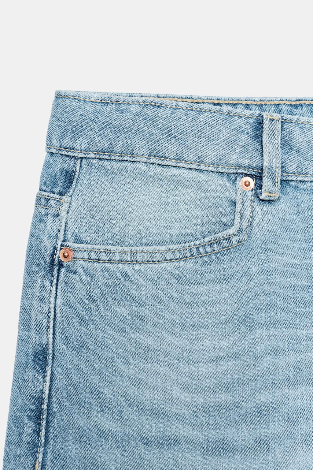 BERMUDA DENIM TIRO MEDIO ZW COLLECTION / Azul claro - Zara фото 8