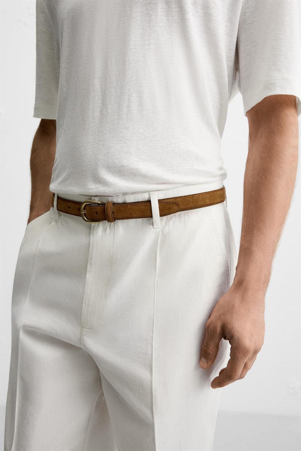 SPLIT SUEDE LEATHER BELT - Zara фото 2