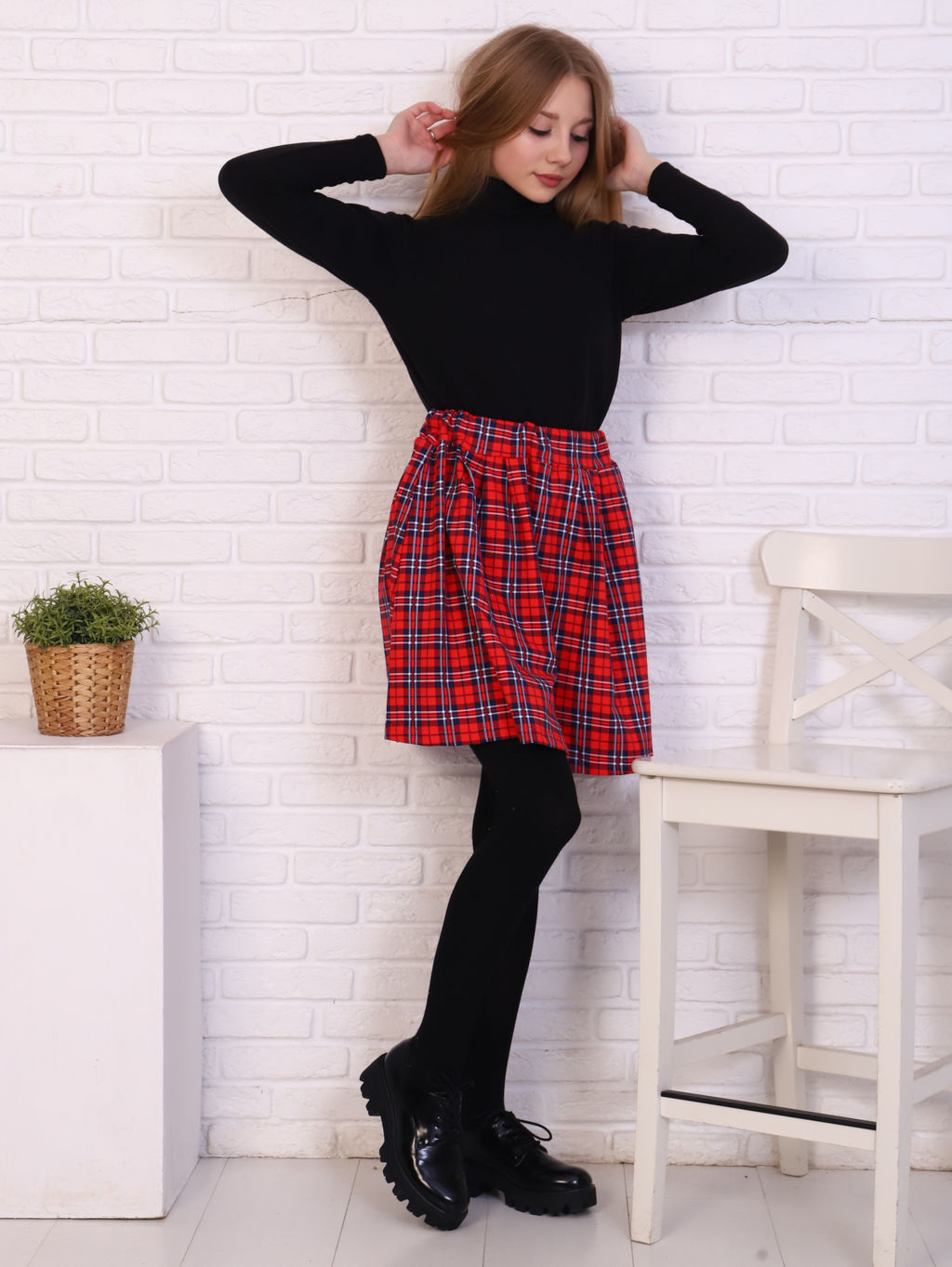 Юбка "Крис" красная клетка