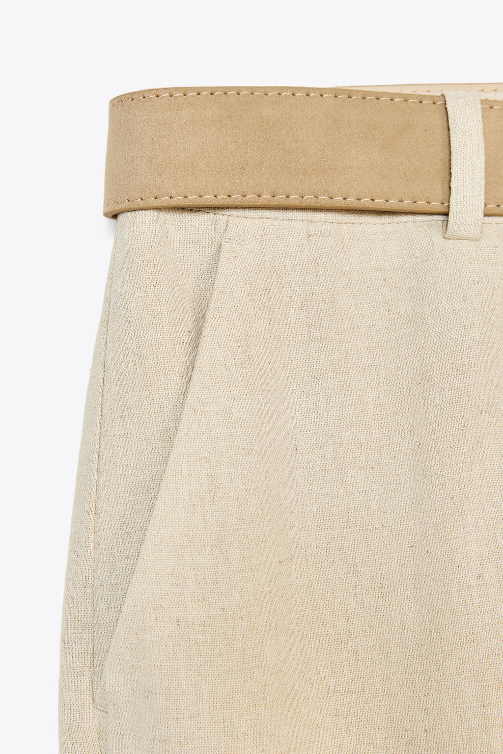 LINEN BLEND CULOTTES WITH BELT - Zara фото 16