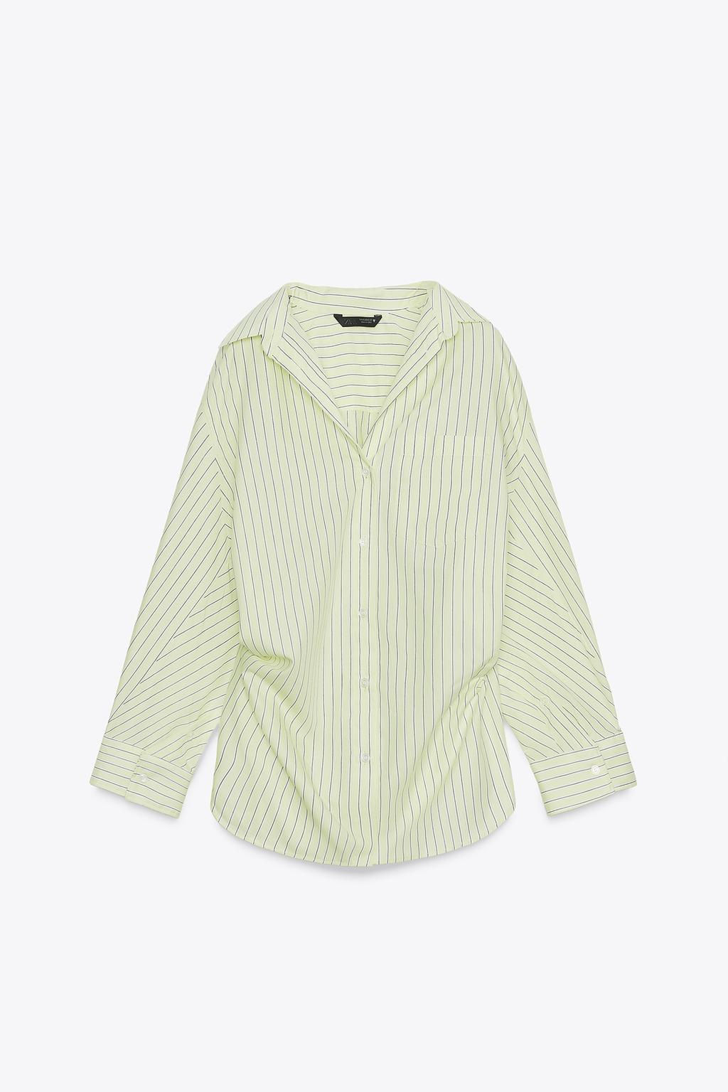 OVERSIZE STRIPED POPLIN SHIRT - Zara фото 5