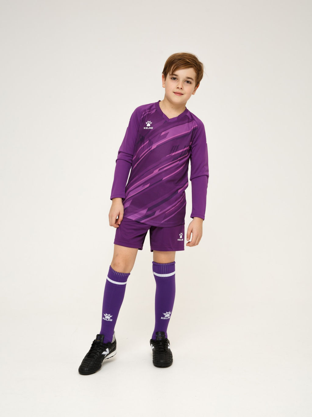 Детский комплект (лонгслив, шорты) KELME Long Sleeve Goalkeeper Suit Violet