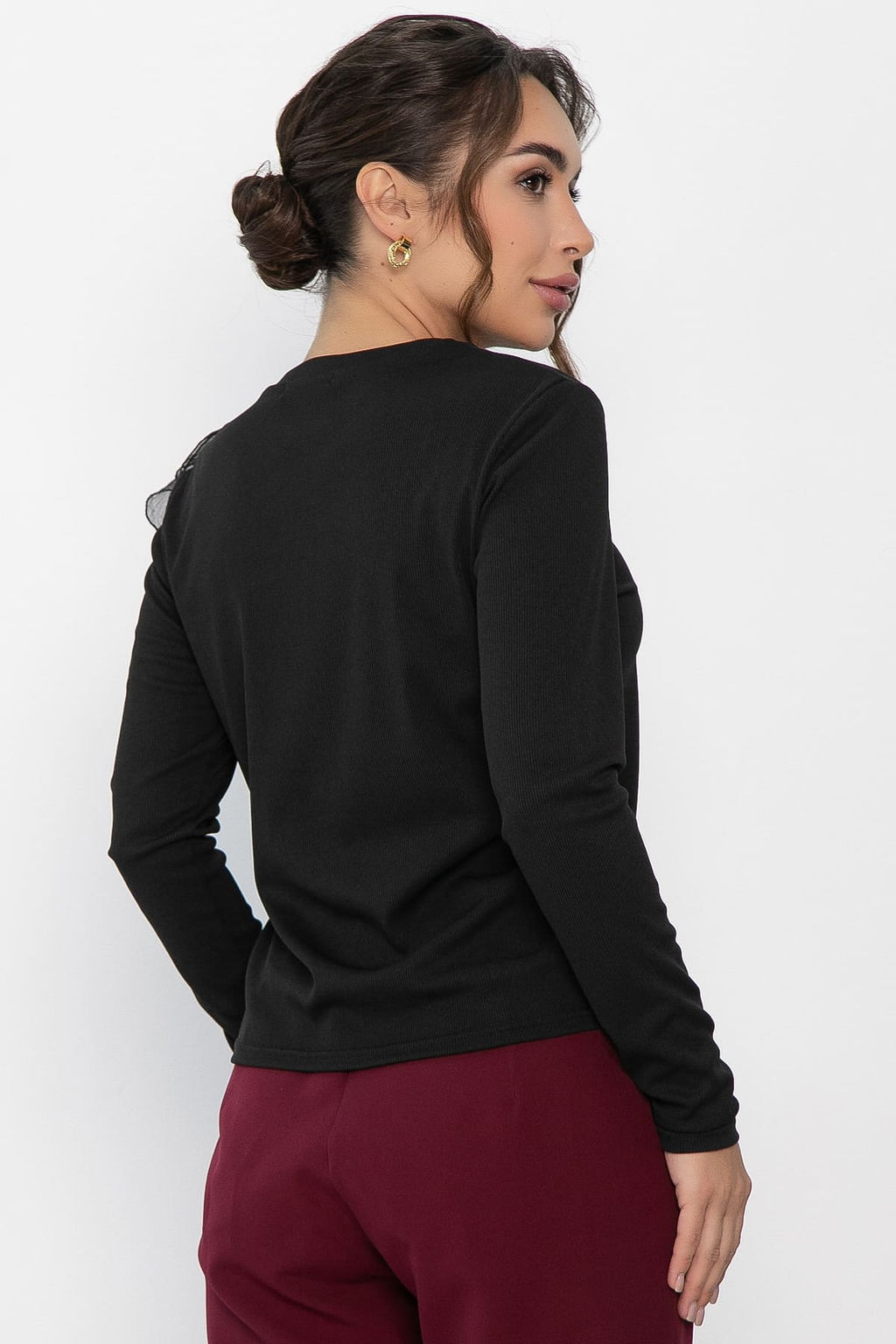 Блуза Риана (трикотаж Лапша и органза) - Lt collection фото 17