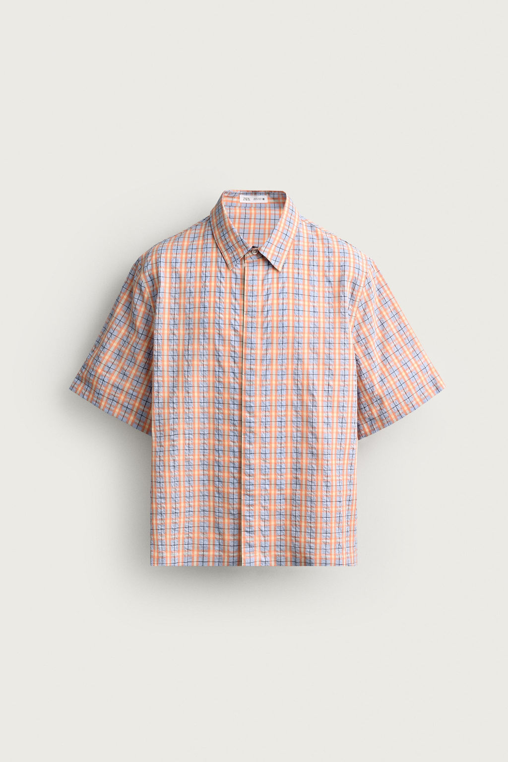 CAMISA RELAXED FIT CUADROS RELIEVE / Multicolor - Zara фото 6