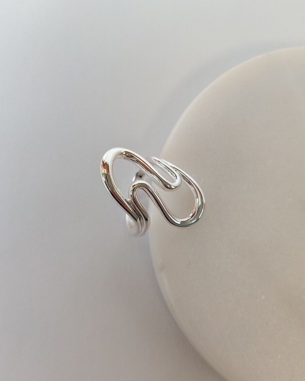 Кольцо с белым серебрением