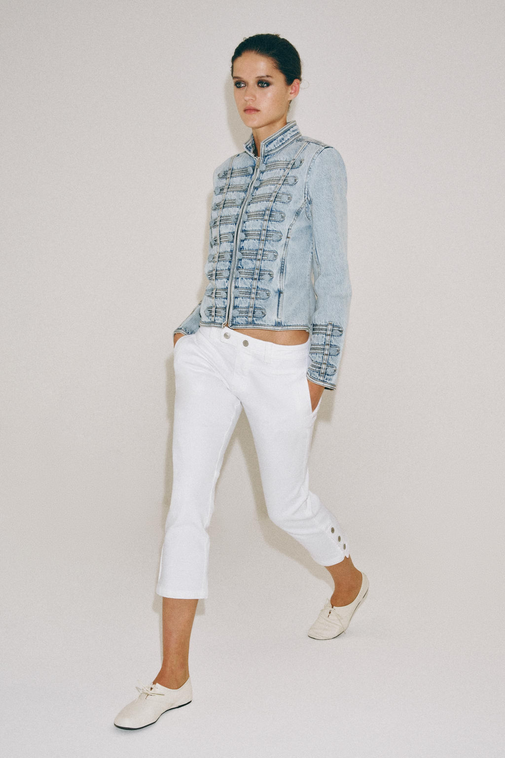 JEANS ZW COLLECTION CAPRI TIRO MEDIO / Blanco - Zara фото 6