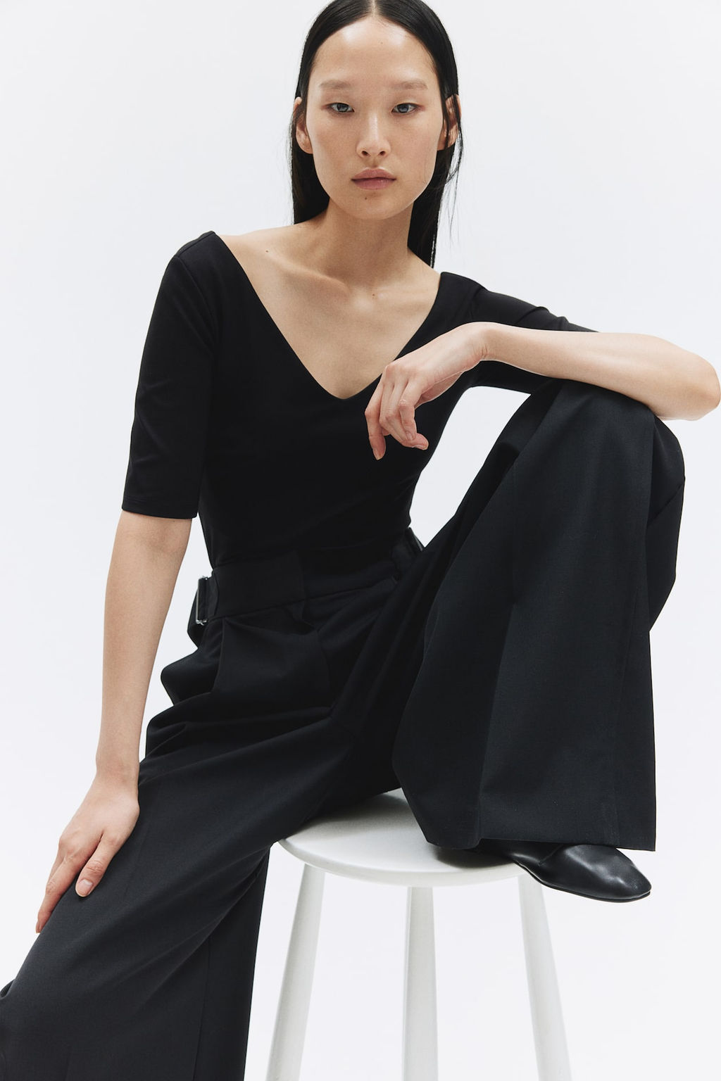 Top de punto con escote en V - H&m фото 2