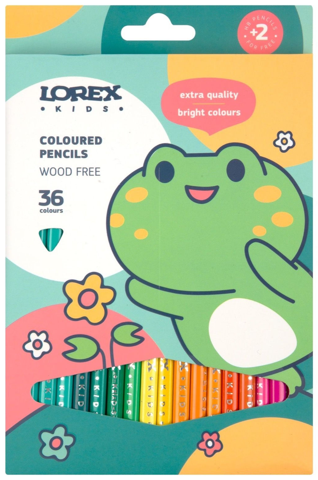 Набор цветных карандашей LOREX KIDS 36 цв. трехгранные, пластиковые в картонной упаковке +...