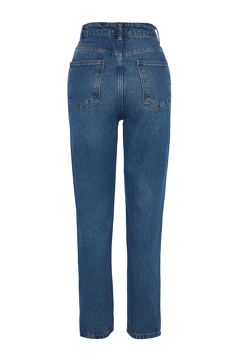 Koyu Mavi Yuksek Bel Mom %100 Pamuk Non-Stretch Jeans TWOAW24JE00076