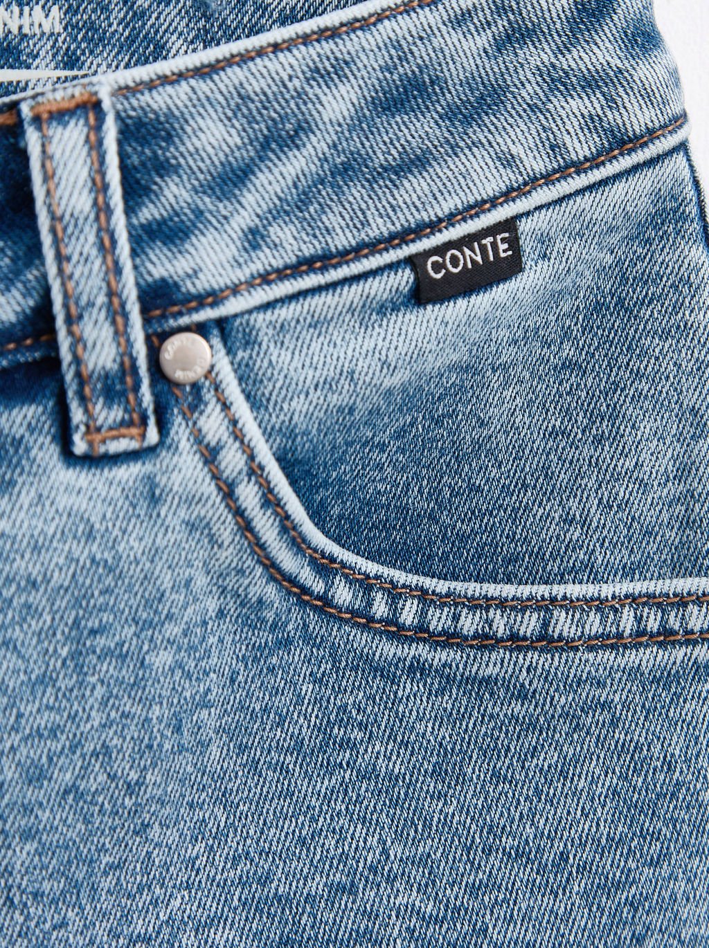 CONTE CON-637 Широкие джинсы wide leg с необработанным краем light blue